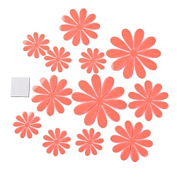 3D Plastic Luminous Wall Stickers, with Adhesive Tape, for Home Living Room Bedroom Wall Decorations, Flower, Tomato, 50~100x0.2mm, 12pcs/set(DIY-F077-06D)