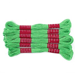 6 Skeins 6-Ply Embroidery Foss, Luminous Polyester Cord, Embroidery Thread, Light Green, 0.5mm, 8m/skein(LUMI-PW0004-038D)