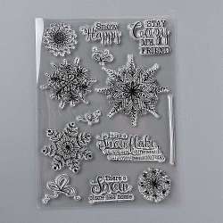 Silicone Stamps, for DIY Scrapbooking, Photo Album Decorative, Cards Making, Stamp Sheets, Christmas, Snowflake Pattern, 17.5x13x0.3cm(DIY-Z008-06A)