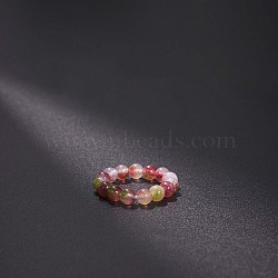 Natural Jade Stretchy Finger Rings, Round, Beads: 4mm, Inner Diameter: Adjustable(FS-WG01730-49)