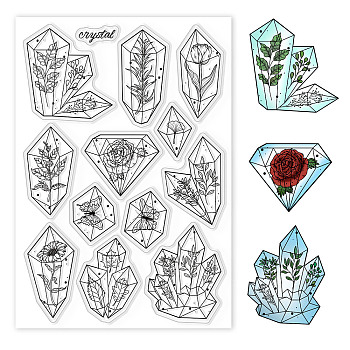 PVC Plastic Stamps, for DIY Scrapbooking, Photo Album Decorative, Cards Making, Stamp Sheets, Plants Pattern, 16x11x0.3cm