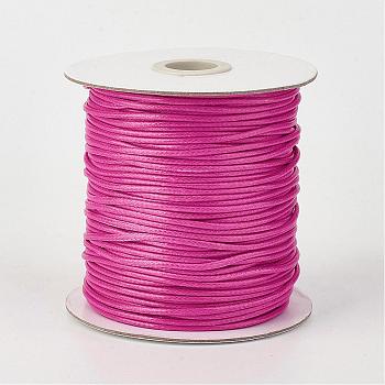Eco-Friendly Korean Waxed Polyester Cord, Camellia, 1mm, about 169.51~174.98 Yards(155~160m)/Roll