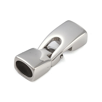 316 Stainless Steel Snap Lock Clasps, Stainless Steel Color, 35x13x9mm, Hole: 10x6mm