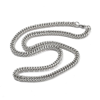 201 Stainless Steel Mesh Necklaces, Stainless Steel Color, 22.13 inch(56.2cm)