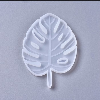 Silicone Vein Molds, Epoxy Resin Casting Molds, For UV Resin, DIY Jewelry Craft Making, Leaf, White, 125x88x8mm