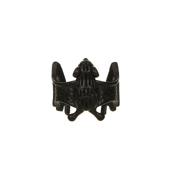 Brass Cuff Earrings, Bat, Black, 10mm