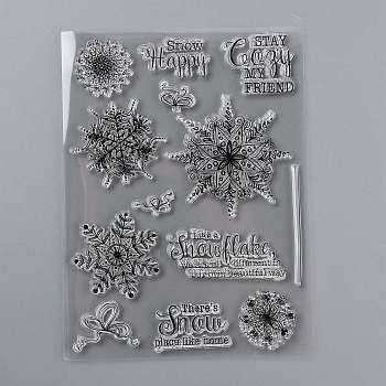 Silicone Stamps, for DIY Scrapbooking, Photo Album Decorative, Cards Making, Stamp Sheets, Christmas, Snowflake Pattern, 17.5x13x0.3cm
