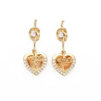 Rack Plating Brass Micro Pave Clear Cubic Zirconia Pendants, Nickel Free, Heart with Number 520
, Real 18K Gold Plated, 33x13.5x13.5mm, Hole: 1.2mm, Knot: 19x7x3mm, Number: 8x8x1mm, Pendant: 15.5x13.5x3mm, Inner Diameter: 8.5x7.5mm