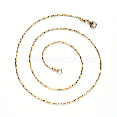 Vacuum Plating 304 Stainless Steel Coreana Chain Necklace(NJEW-S420-006A-G)-2