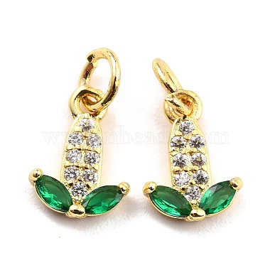 Brass Micro Pave Cubic Zirconia Charms(KK-A156-10G-RS)-3