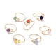 7Pcs Round Natural & Synthetic Mixed Stone Braided Bead Finger Rings(RJEW-JR00531)-1
