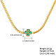 Clover Cubic Zirconia Pendant Necklace with Stainless Steel Cuban Link Chains(GP9926-1)-2