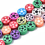 Mixed Color Flat Round Polymer Clay Beads(CLAY-N006-75)
