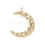 Brass Pendants, Cadmium Free & Nickel Free & Lead Free, Irregular Geometry, Moon, 17x12x2.5mm, Hole: 1.2mm(KK-S513-08D-G)