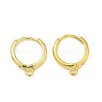 Brass Hoop Earring Findings, Long-Lasting Plated, Rack Plating, with Loop, Golden, 16x13.5x2.5mm, Hole: 1.5mm, Pin: 0.8mm(KK-G557-11G)