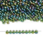 MIYUKI 3.4mm Drop Beads, Japanese Seed Beads, Transparent Colours AB, (DP288) Transparent Olive Green AB, 3.4x3mm, Hole: 0.65mm, about 180pcs/10g(X-SEED-MY04-DP288)