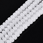 Imitation Jade Glass Beads Strands, Rondelle, Faceted, WhiteSmoke, 7.5~8x5mm, Hole: 1~1.2mm, about 77~81pcs/strand, 14.96~17.32 inch(38~44cm)(GLAA-Q114-01A-C01)