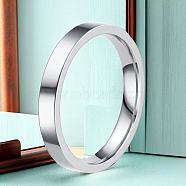 Stainless Steel Plain Band Rings, Stainless Steel Color, US Size 6(16.5mm)(FS-WG75602-112)