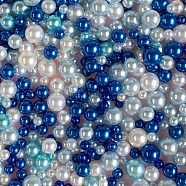 Resin Beads, No Hole, Imitation Pearl, Round, Blue, 2.5~5mm, about 350~500pcs/bag(RESI-TAC0005-06A)