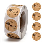 1 Inch Thank You Stickers, DIY Scrapbook, Decorative Adhesive Tapes, Flat Round, BurlyWood, 25mm, about 500pcs/roll(X-DIY-L028-A15)