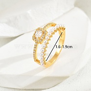Elegant Copper Plated Gold Pearl Ladies Party Vacation Ring(VD5623-1)