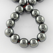 Non-magnetic Synthetic Hematite Beads Strands, Grade A, Round, Black, 6x5mm, Hole: 1.8mm, about 71pcs/strand, 15.5 inch(G-Q892-01-6mm)