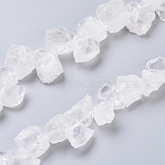 Natural Quartz Crystal Beads Strands, Top Drilled Beads, Rough Raw Stone, Nuggets, 7~15x12~22x5~13mm, Hole: 1.2mm, about 20~21pcs/strand, 7.48 inch~7.87  inch(19~20cm)(G-I283-D06)