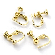 Brass Clip-on Earring Findings, Spiral Ear Clip, Screw Back Non Pierced Earring Converter, Real 24K Gold Plated, 14.5x12.5x5mm(X-KK-Z007-22G)