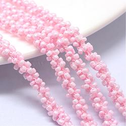 Seed Bead Cords, with Polyester Cords, 6-Ply, Round Hole, Pearl Pink, 6mm, about 32.8 yards(30m)/bundle(OCOR-R042-06)