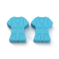 Food Grade Eco-Friendly Silicone Beads, Chewing Beads For Teethers, DIY Nursing Necklaces Making, Female nurse Clothes, Dark Turquoise, 25x22x8mm, Hole: 2.5mm(FIND-WH0125-19H)