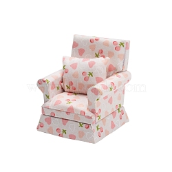 Heart Pattern Sofa Miniature Ornaments, Micro Landscape Home Dollhouse Furniture Accessories, Pretending Prop Decoration, Pink, 62x66x77mm(PW-WG59851-01)