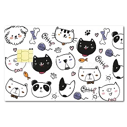 PVC Plastic Waterproof Card Stickers, Self-adhesion Card Skin for Bank Card Decor, Rectangle, Cat Shape, 186.3x137.3mm(DIY-WH0432-055)