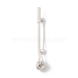 Golf Club Alloy Cubic Zirconia Brooches, Platinum, 60.5x12mm(JEWB-M050-01P-01)