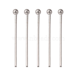 304 Stainless Steel Ball Head Pins, Stainless Steel Color, 18x0.6mm, 22 Gauge, Head: 2mm(STAS-K146-045-18x0.6mm)