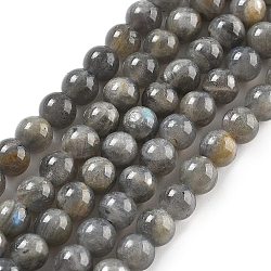 Natural Labradorite Beads Strands, Grade AB+, Round, 6mm, Hole: 0.8mm, about 62~65pcs/strand, 15.3 inch(G-S333-6mm-035-01)