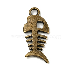 Tibetan Style Alloy Pendants, Cadmium Free & Nickel Free & Lead Free, Fishbone, Antique Bronze, 27x11.5x2.5mm, Hole: 2.5mm, about 470pcs/1000g(TIBEP-A10330-AB-NR)