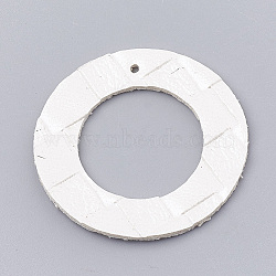 Imitation Leather Pendants, Ring, White, 42x1.5mm, Hole: 1.8mm(FIND-N001-17B)