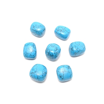 Synthetic Turquoise Beads, No Hole, Tumbled Stone, Vase Filler Gems, Nuggets, 21~36x14~25x11~30mm