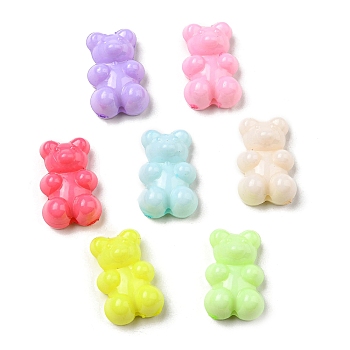 Opaque Acrylic Beads, Bear, Mixed Color, 18.5x12x7.5mm, Hole: 1.6mm, 500pcs/500g