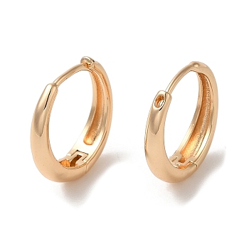 Plain Brass Hoop Earrings, Rings, Light Gold, 17.5x4mm