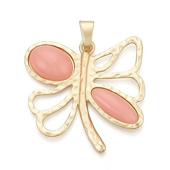 Alloy Pave Resin Big Pendants, Dragonfly, Cadmium Free & Lead Free, Rack Plating, Matte Gold Color, 60x60~61x9mm, Hole: 11.5x5mm