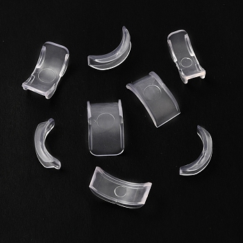 8Pcs 8 Sizes Plastic Invisible Ring Size Adjuster, Clear, 1.8~2x0.4~1.2x0.3~0.4cm