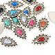16 個 8 スタイルの合金樹脂模造宝石ペンダント(RESI-TA0001-51)-3