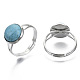 Synthetic Turquoise Adjustable Rings(RJEW-N029-028)-2