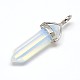 Faceted Bullet Opalite Double Terminated Pointed Pendants(X-G-J261-B12)-1