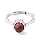 Oval Natural Mixed Stone Adjustable Rings(RJEW-Q817-04P)-3