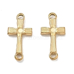 304 Stainless Steel Connector Charms, Cross Links, Ion Plating(IP), Long-Lasting Plated, Real 18K Gold Plated, 24x11.5x3mm, Hole: 2mm(SA-CBAF1D5-06G)
