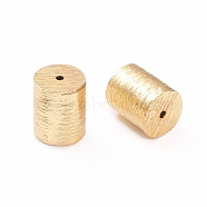 Brass Drawbench Beads, Long-Lasting Plated, Column, Real 18K Gold Plated, 9.5x8x8mm, Hole: 1mm(X-KK-K241-01G)