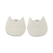 304 Stainless Steel Laser Cut Pendants, Stamping Blank Tag, Cat Head, Stainless Steel Color, 19x19x1.5mm, Hole: 2mm(STAS-P283-03A-P)