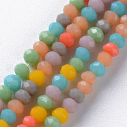 Opaque Glass Beads Strands, Faceted Abacus, Mixed Color, 3x2.5mm, Hole: 0.6mm, about 192~195pcs/strand, 16.93 inch~17.52 inch(43cm~44.5cm)(X-GLAA-T006-09-B01)